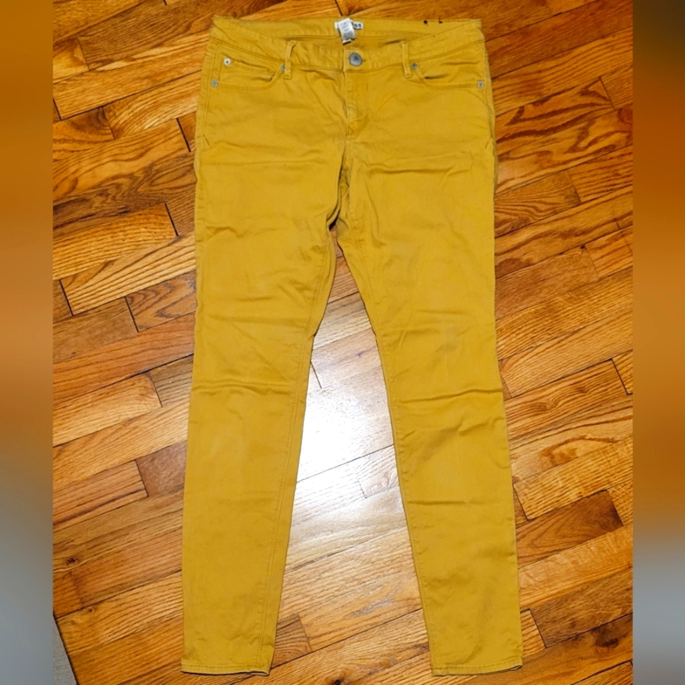 Express mustard color skinny pants